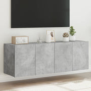 Mobili TV a Parete con Luci LED 2pz-Set di 2 Credenza per TV sospesa Grigio Cemento 60x35x41 cm