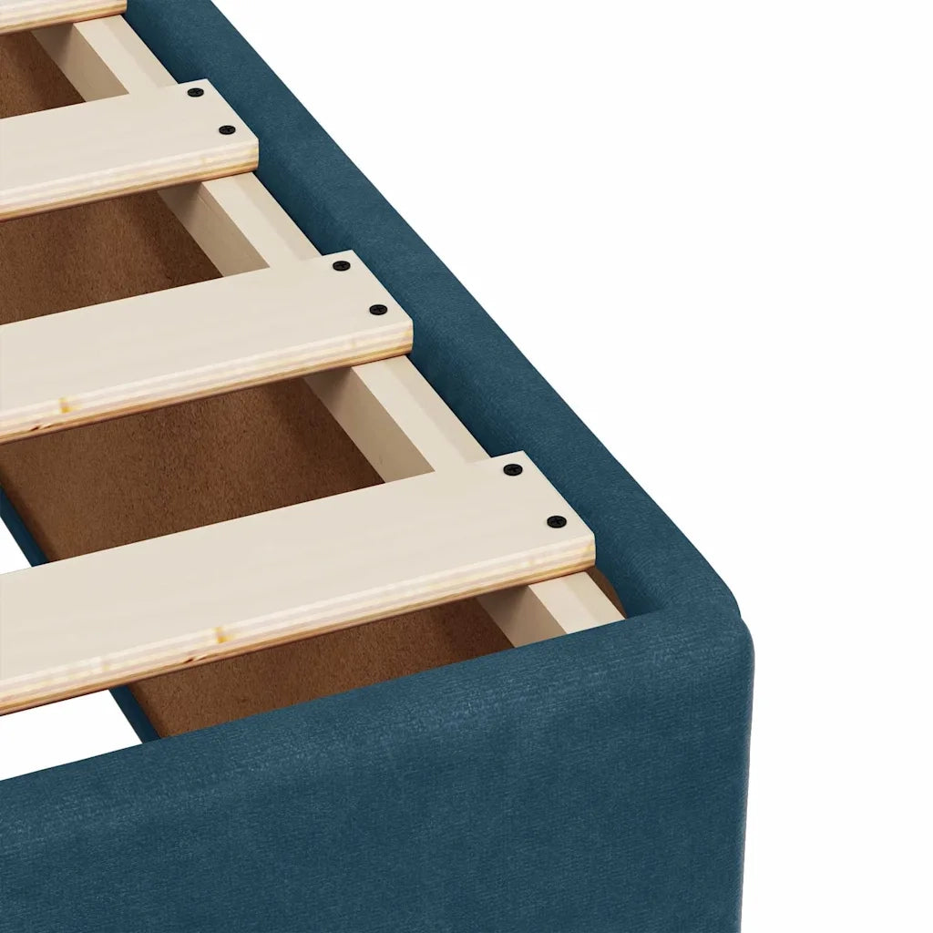 Letto matrimoniale | Letto per adulti | Giroletto Blu 140x190 cm in Velluto