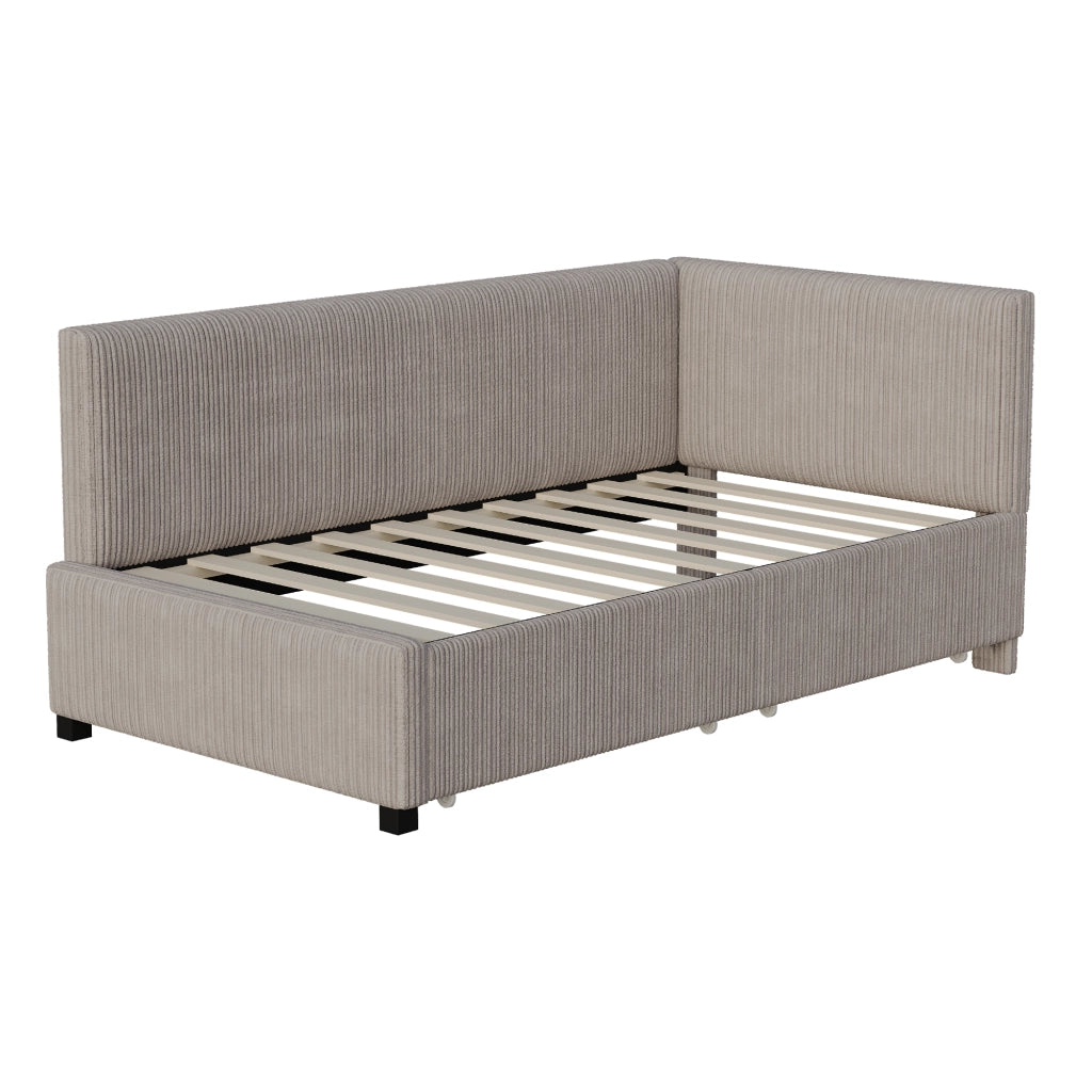 Letto poltrona funzionale in velluto grigio 90x200 cm