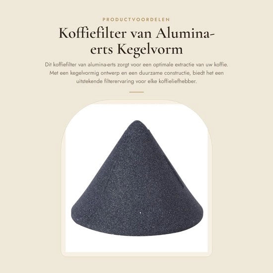 Filtro per caffè durevole - Portafiltro per caffè - Filtro per caffè conica - Accessori per filtro caffè - Cono naturale in terra di argilla