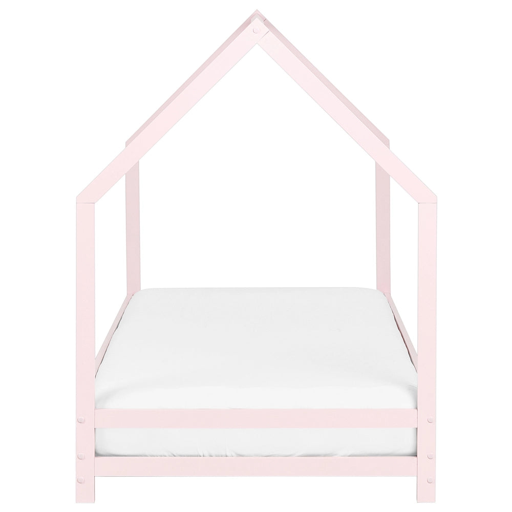 Letto per bambini con baldacchino e rete in legno di pino di colore rosa 90 x 200 cm cameretta