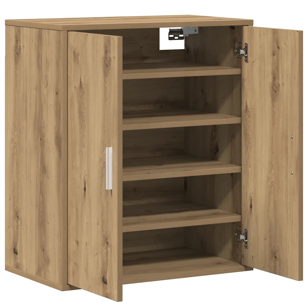 Scarpiera 60 x 35 x 70 cm con 5 ripiani stile moderno e pratico finitura rovere artigianale realizzata in legno composito 02_0050910