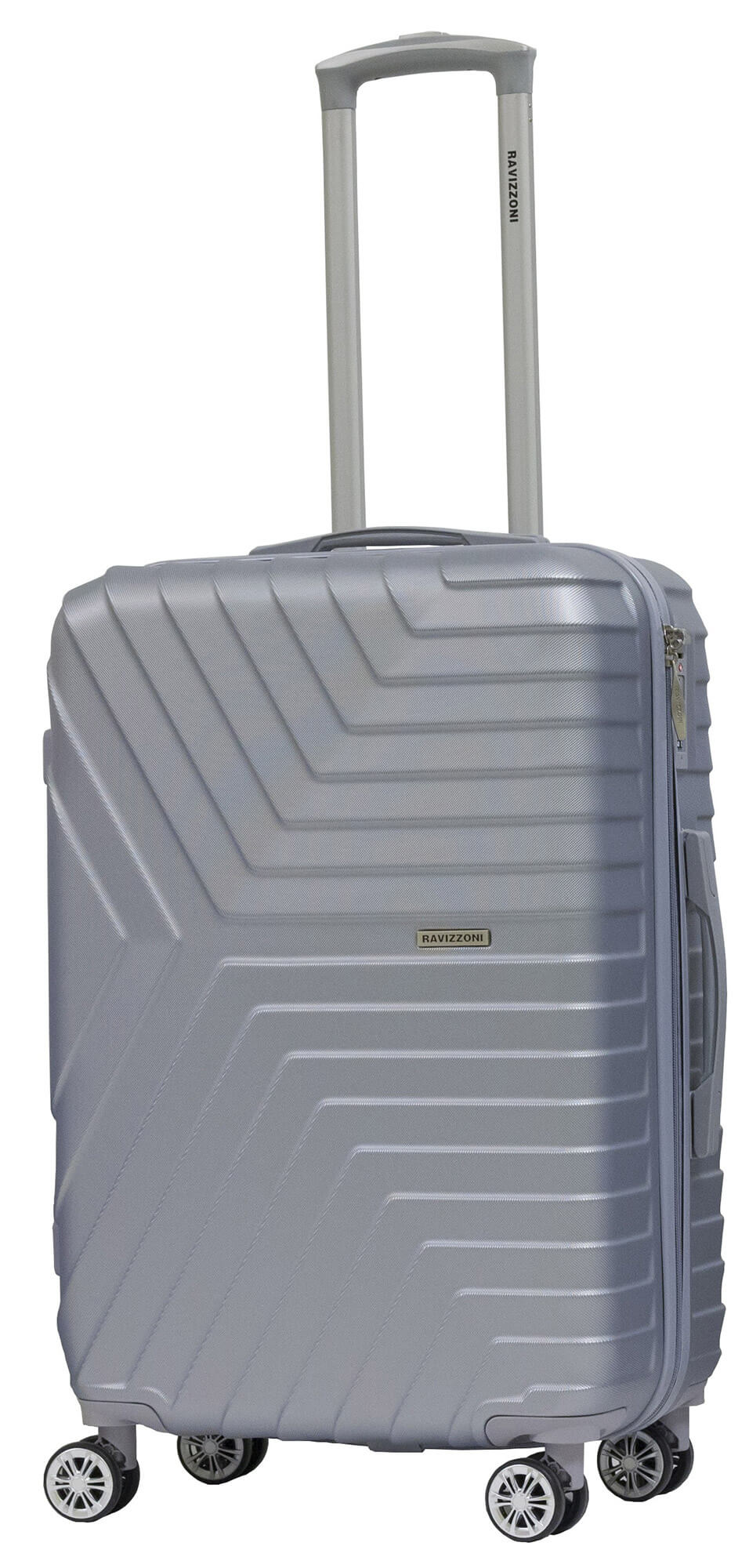 Trolley Valigia Media Rigida in ABS 4 Ruote TSA Ravizzoni Calipso Silver