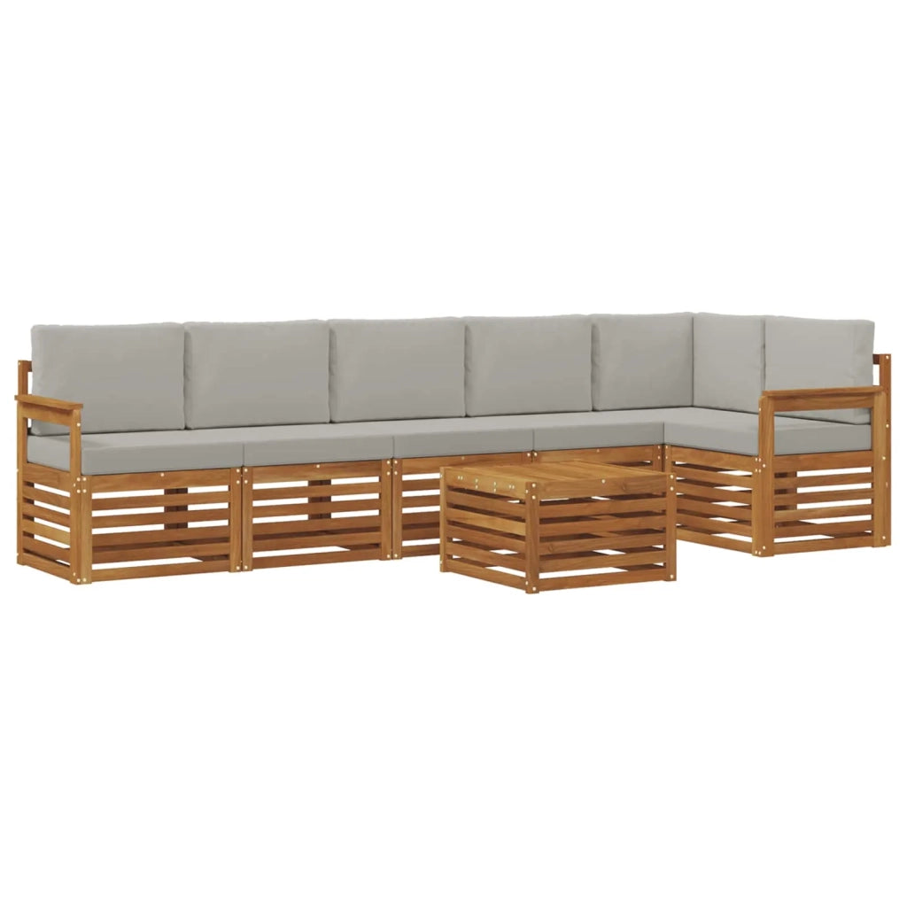 Set divano sezionale con cuscino 7 pcs Grigio Naturale e Chiaro 3374916