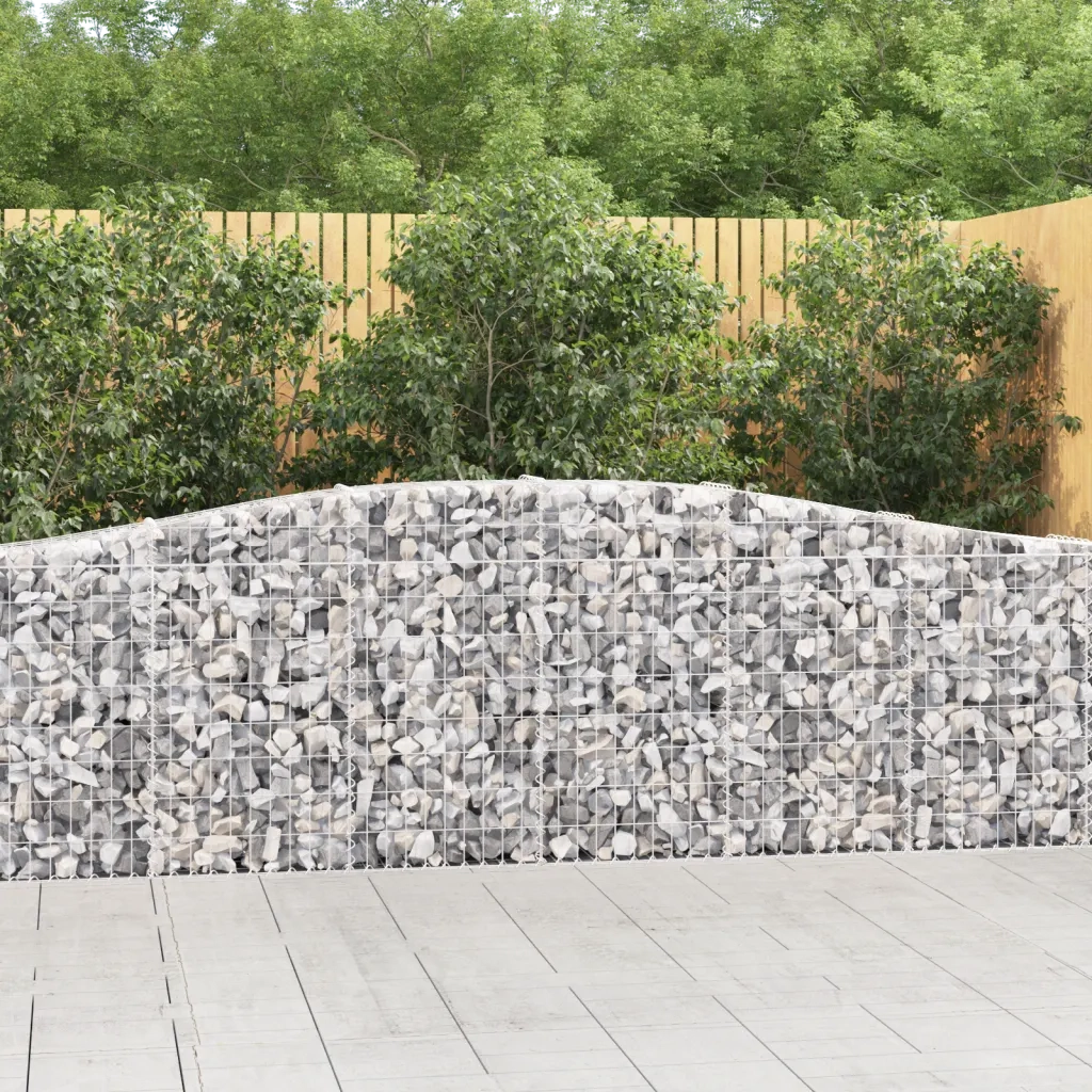 Cesti Gabbioni ad Arco 4 pz 400x30x80/100 cm Ferro Zincatocod mxl 123923
