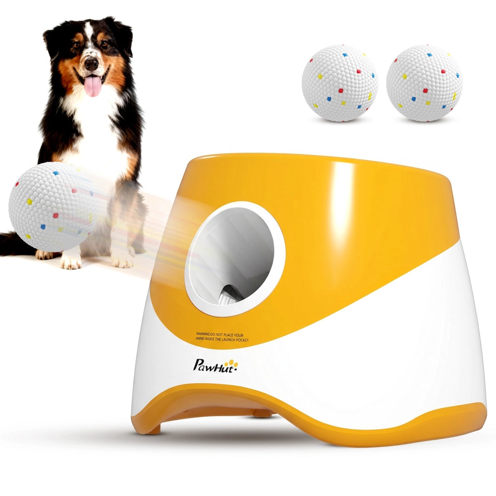 Lanceur Automatique de Balles pour Chiens Petits et Moyens Orange