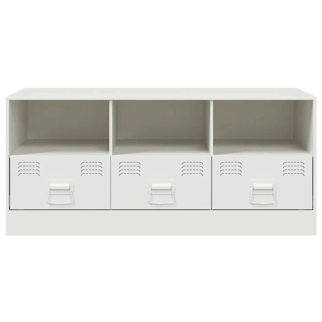 Mobile TV multimediale mensola TV credenza TV per sala da pranzo soggiorno camera da letto 99 x 39 x 44 cm acciaio bianco 02_0026367