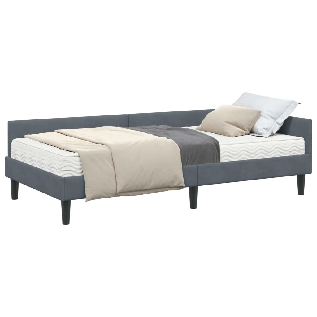Struttura Letto Angolare con Materasso 2 pz-Giroletto con materasso Grigio Velluto 321001