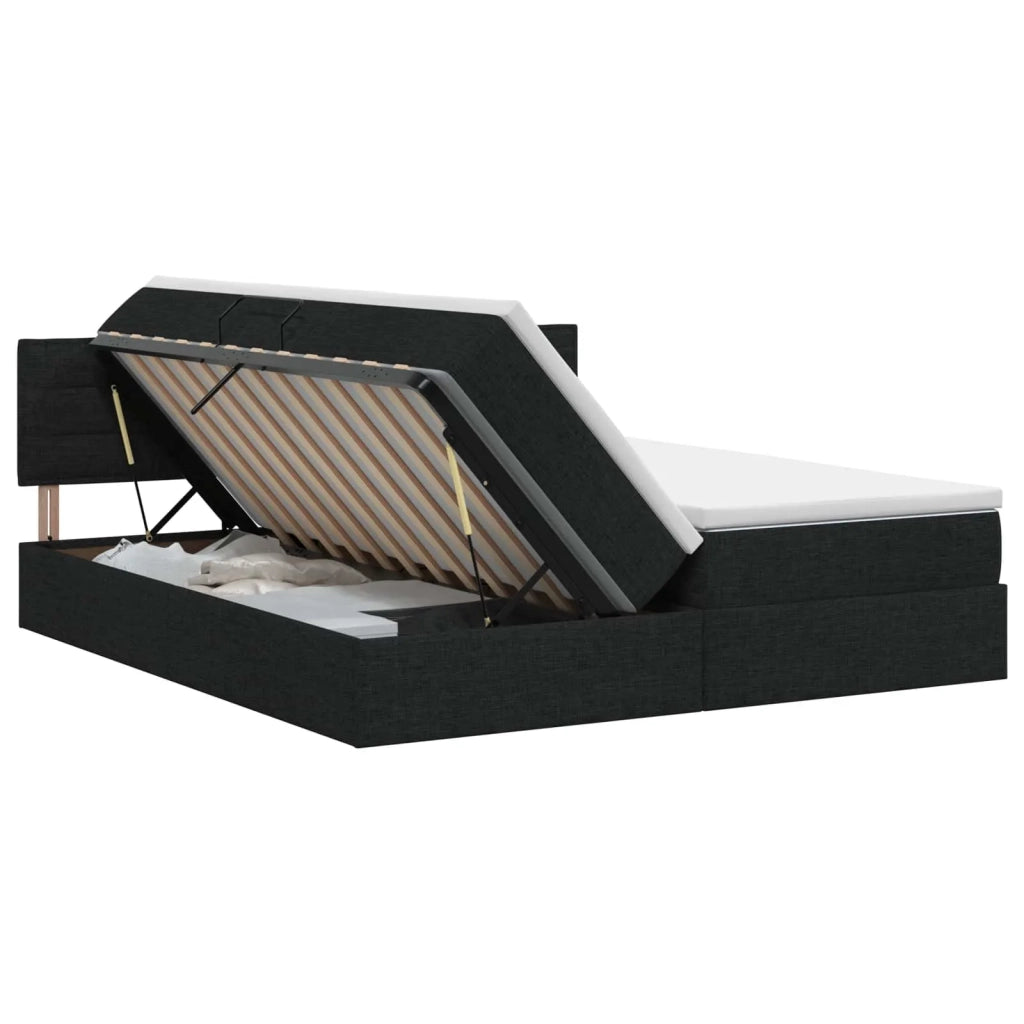 Letto con contenitore e materasso Nero 140 x 200 cm Velluto 3458564