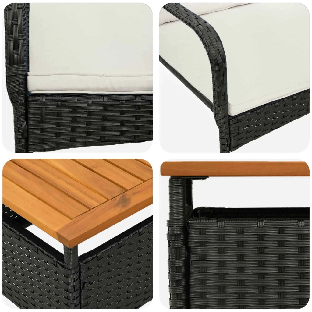 Set da giardino Nero polyrattan 42025101