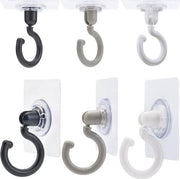 Haken per plafondo autoadesivi - Hanger per parete appuntenti senza forare - Rotore per plafondo rotativa - 360 °/180 ° - Per piccole piante e accappatoi - Set da 6.