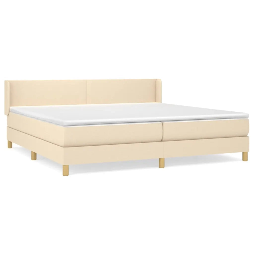 Giroletto a Molle con Materasso Crema 200x200 cm in Tessuto 3130142