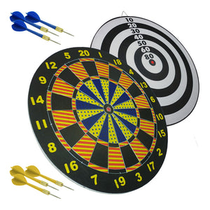 Bersaglio Ø 43cm con 6 Freccette Punta in Metallo Double Face