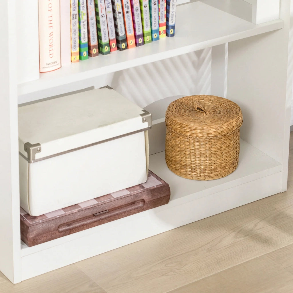 Scrivania Piccola Scrivania Salvaspazio Scrivania Pieghevole Tavolino Pieghevole Scrivania con Libreria 64x58x75 FWT92-W