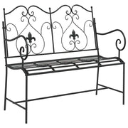 Panchina da Giardino | Panca da Giardino Nero 104 x 54 x 93 cm Acciaio
