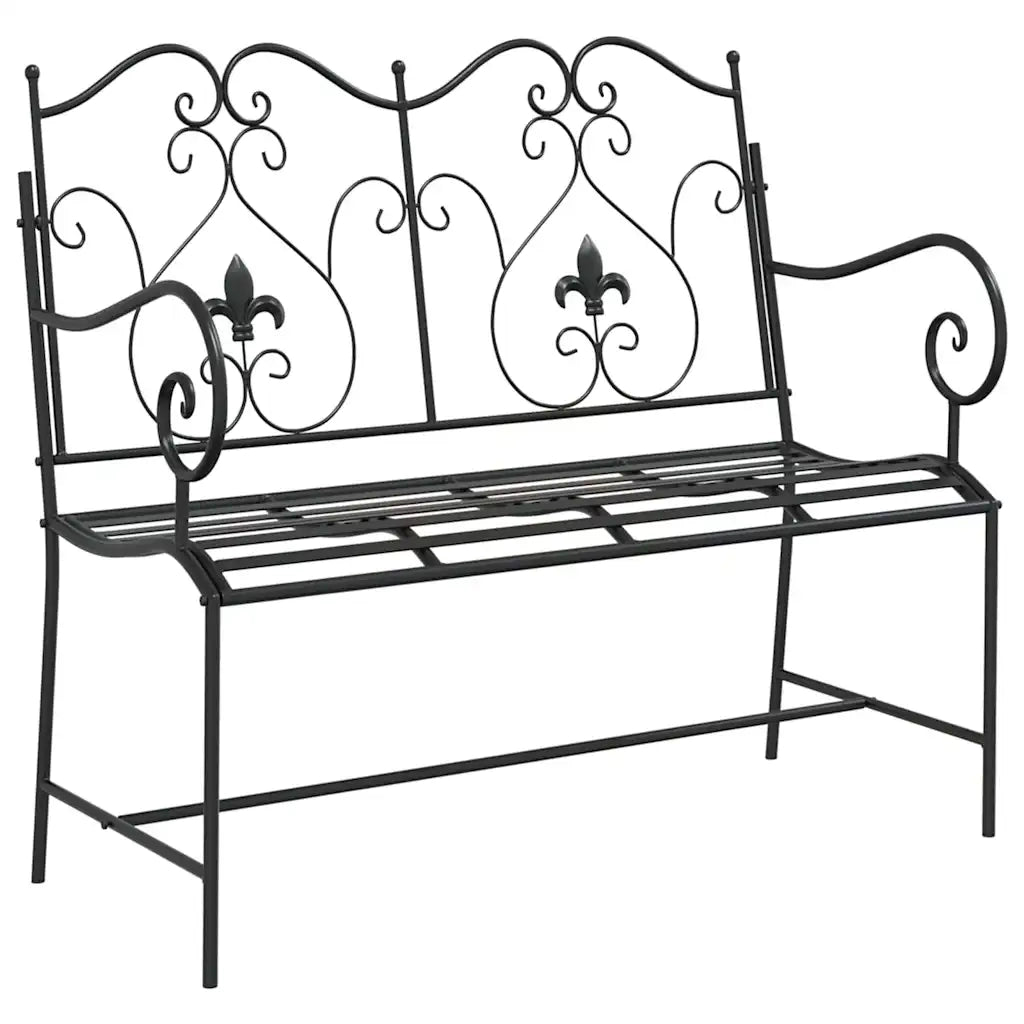 Panchina da Giardino | Panca da Giardino Nero 104 x 54 x 93 cm Acciaio