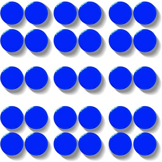 30 pezzi di forti magneti a forma di cerchio per bacheche e lavagne, magneti decorativi piccoli per bacheche, scuole, uffici - minimagnetici con forte aderenza per foto e note (blu)