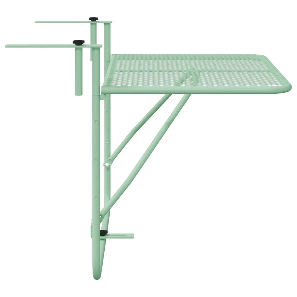 Tavolo Appendibile da Balcone - Verde Menta, 60x40 cm, Acciaio
