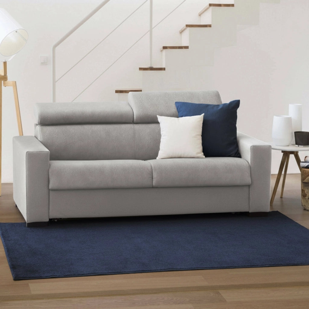 Alinia, Divano Letto 2 Posti Sfoderabile Made in Italy, 160x95 cm Grigio