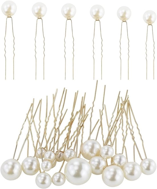 Set di spille per capelli a forma di U 18 pezzi - Accessori eleganti per la sposa - alta qualità e lega d'acciaio - materiali sintetici - accessori per capelli di alta gamma