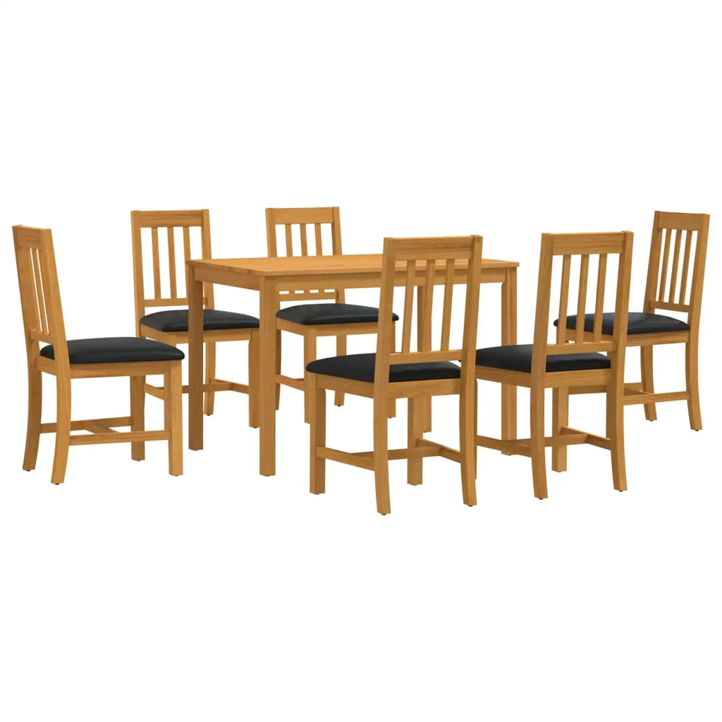Set da pranzo 7 pz Nero Legno di Quercia Massello 3430255
