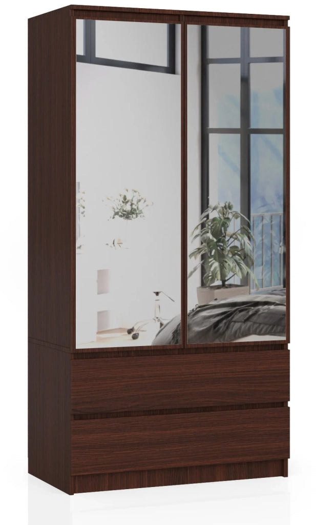 Armadio AKORD S90 Wengé 90 cm 2 ante 2 cassetti 90x51x180 cm
