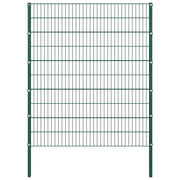 Pannello di recinzione con pali in ferro 1730x200 cm verde 278688