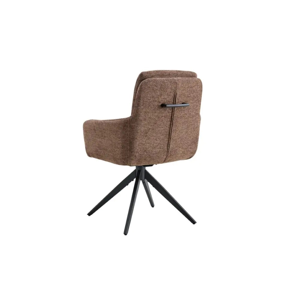 Set di 2 poltrone KAVINA - Tessuto marrone - Piedi in metallo - Con braccioli - Design accogliente e senza tempo