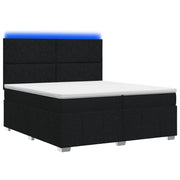 Letto Box Spring LED con Materasso Nero 200 x 200 cm Tessuto 3455691