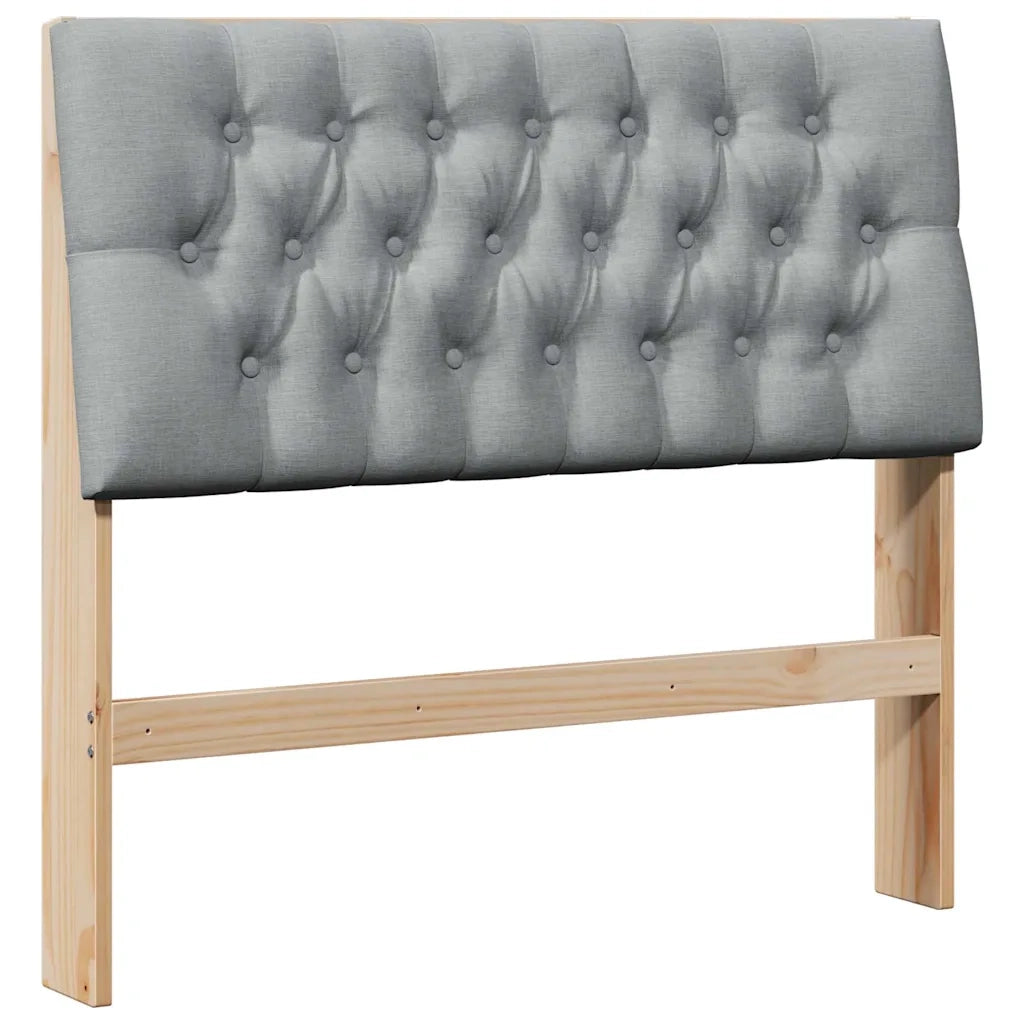 Testiera imbottita-Testiera con Cuscini-Testata Grigio chiaro 100 cm Pino massello 920785