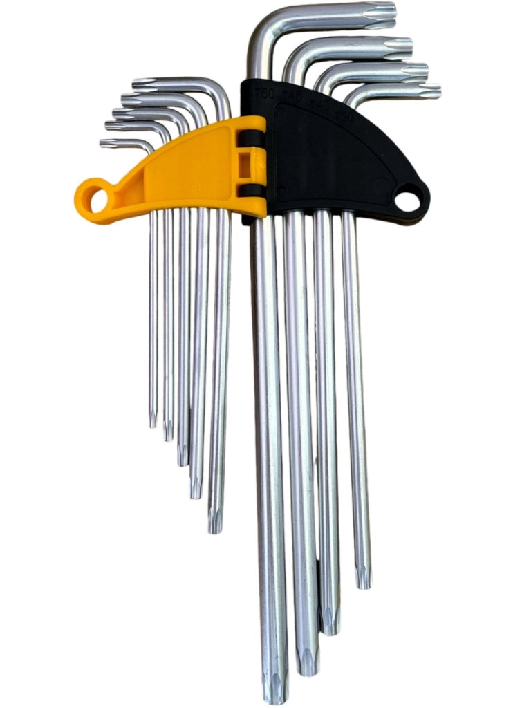 Set 9 Chiavi Torx a L Extra Lunghe Cromo Vanadio Chiavi Da T10 a T50 YX-1003