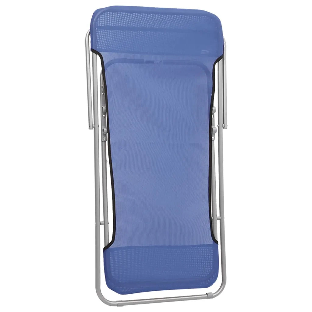 Lettino Prendisole | Sedie Pieghevoli 2 pz Blu in Textilene e Acciaio Verniciato
