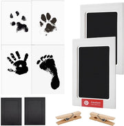 Impressione piedi - 2 pezzi - Set di impronte per bambini/cani - Incluso 4 biglietti - 2 cornici - Presentazione semplice - Set di impronte