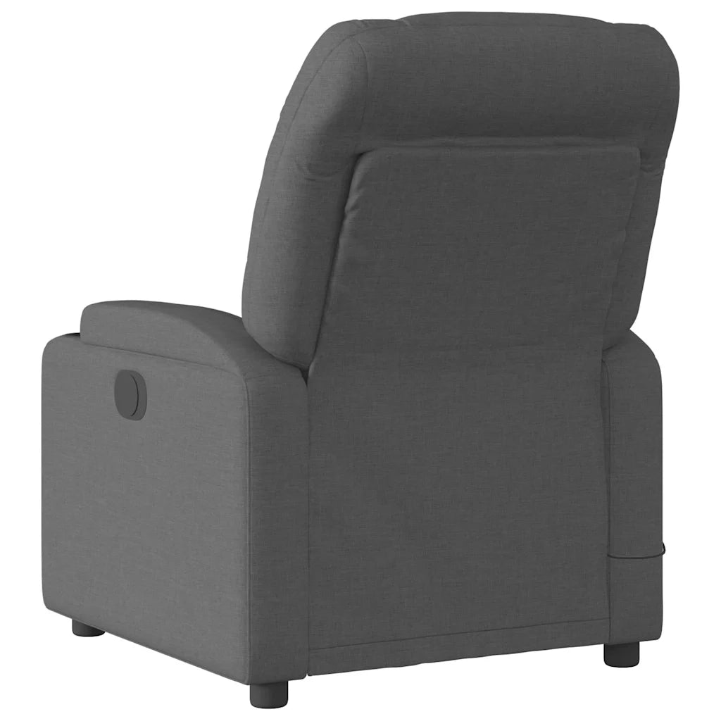 Divano Sedia-Poltrona Reclinabile Massaggio Elettrica Grigio Scuro Tessuto 927855