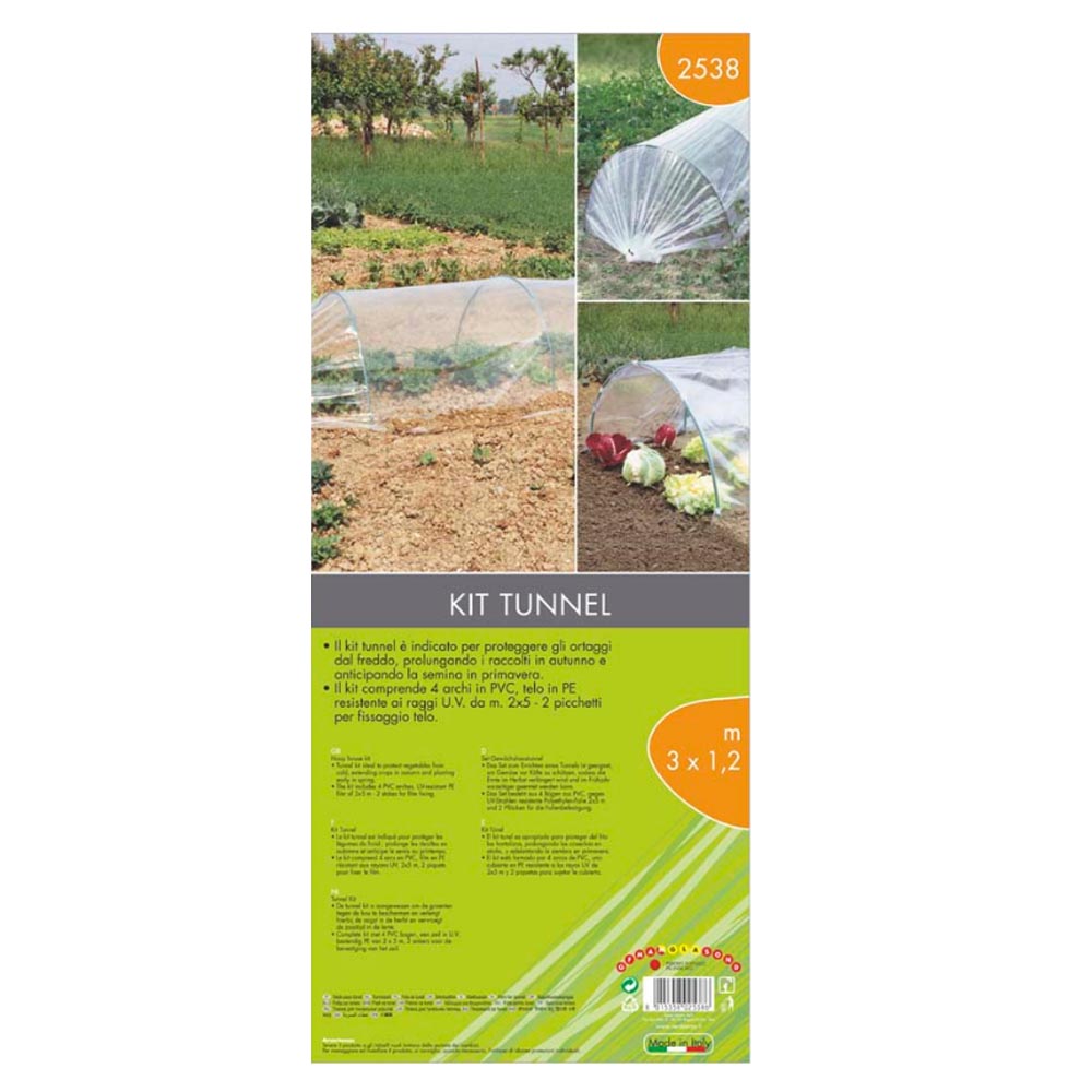 Multipack 5 pz kit tunnel per orto serra per orto in pe 300x120 cm