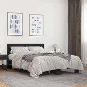 Giroletto Nero 140x200 cm in Legno Multistrato e Metallo 3280102