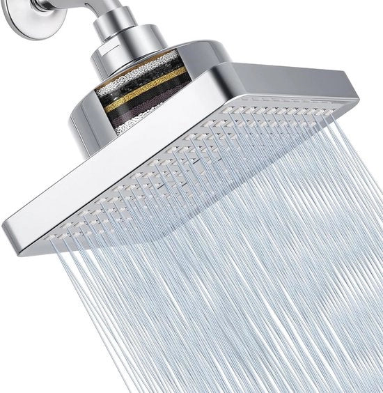 Douchekop ad alta pressione con filtro - Doccia economizzante 15,24 cm con testa doccia regolabile