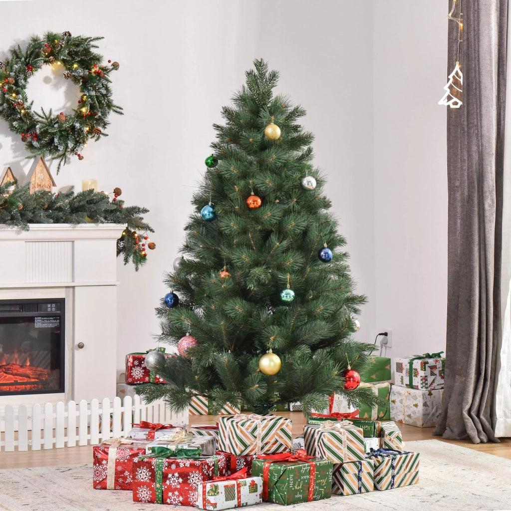 Albero di Natale ?90 x 180 cm, abete artificiale, aghi realistici, verde