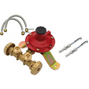 MINI CENTRALINA CON FLESSIBILI ATTACCO 2 BOMBOLE GPL CON REGOLATORE DA 4 KG - UNIVERSALE