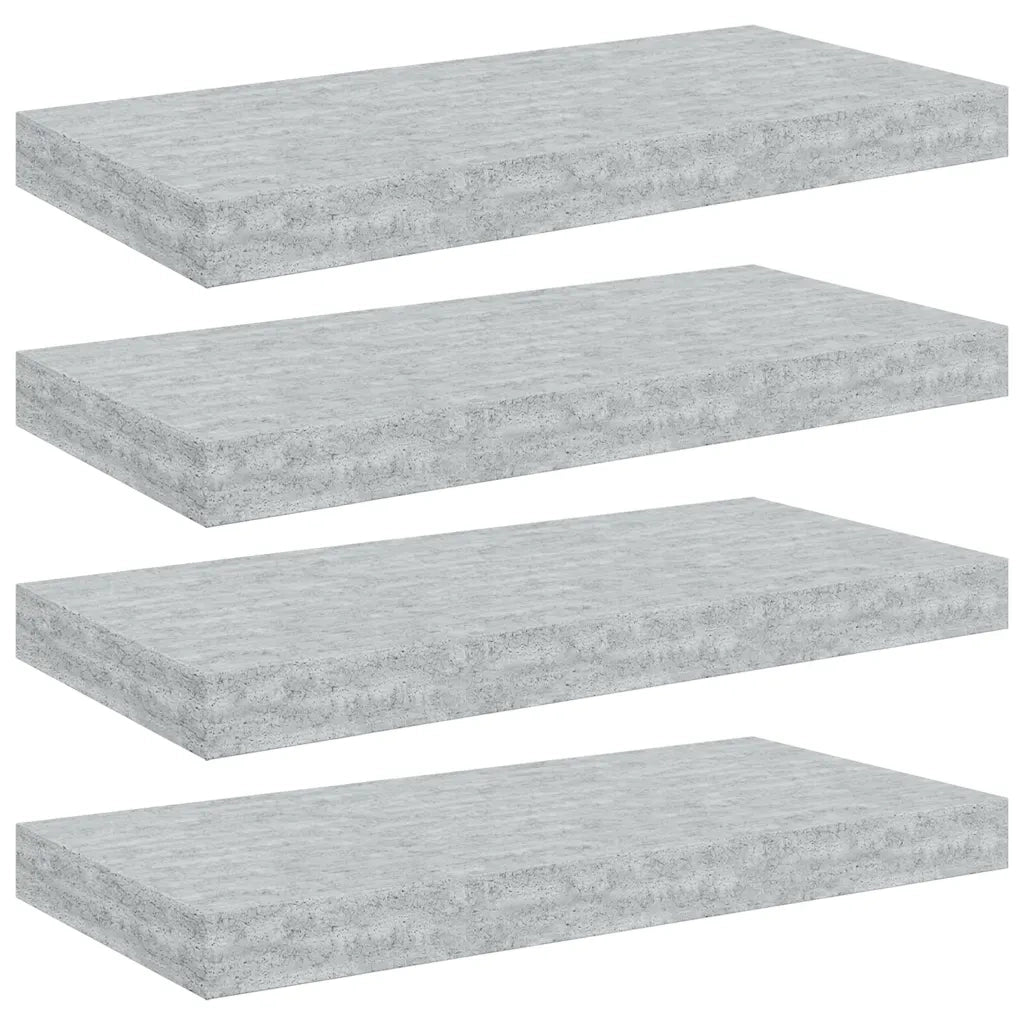 Scaffali a Parete 4 pz Grigio Cemento 50x23x3,8 cm in MDF cod mxl 65700