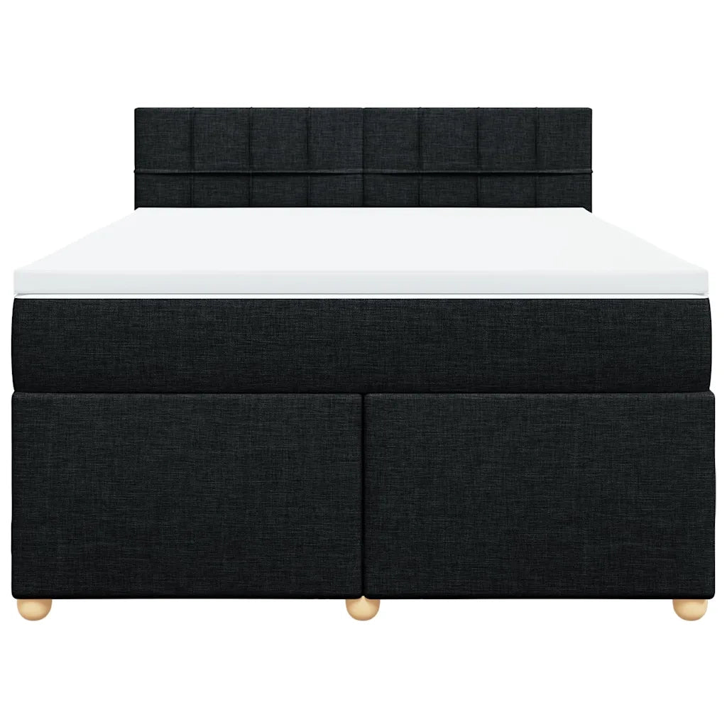 Giroletto a Molle con Materasso Nero 140x190 cm in Tessuto