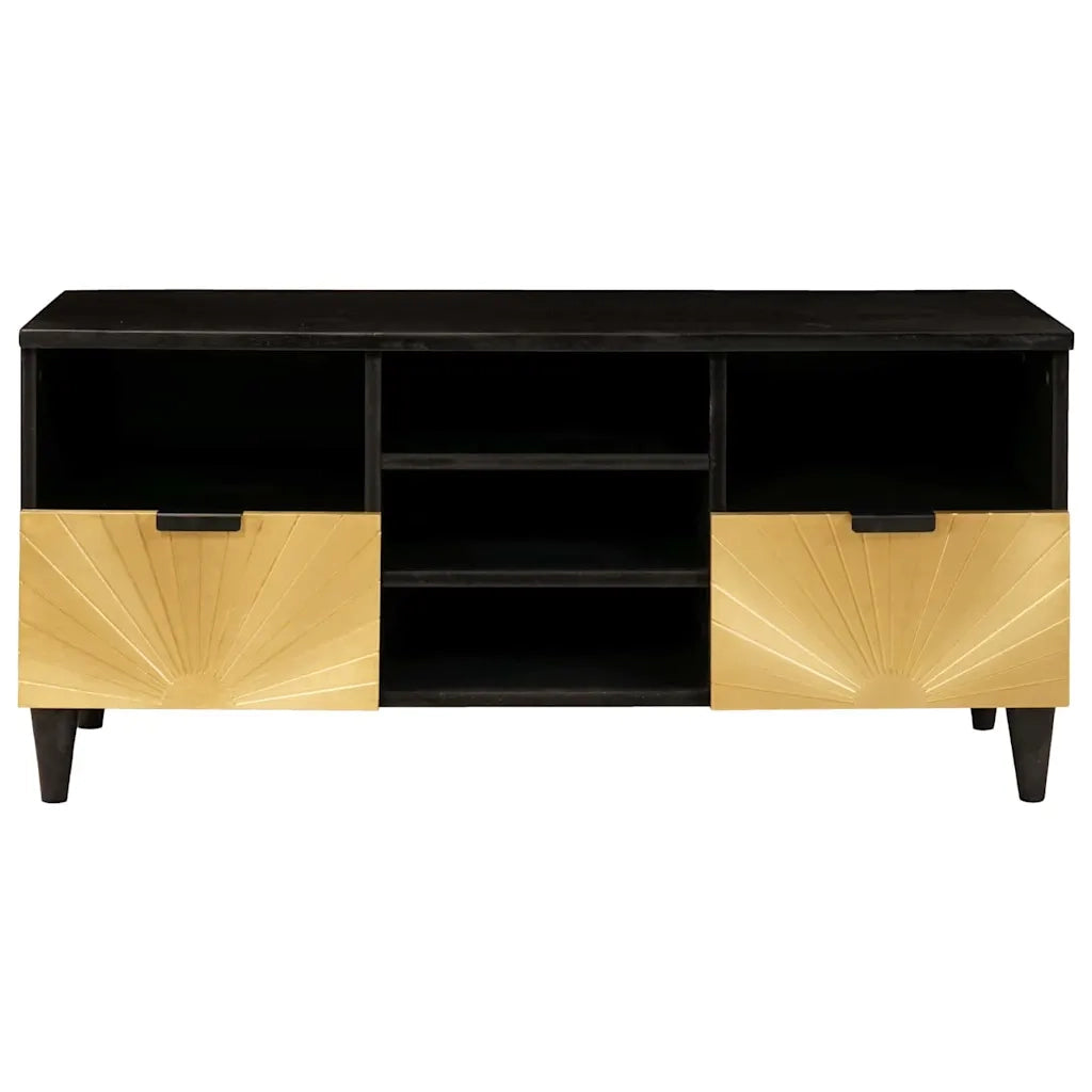 Mobile TV Nero e Oro 100 x 33 x 46 cm Legno multistrato 4017846