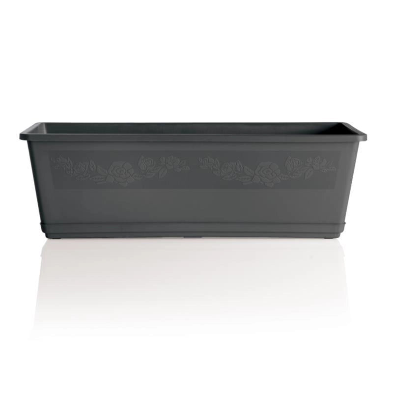 VASO BALCONELLA CON SOTTOVASO 40 CM COLORE ANTRACITE