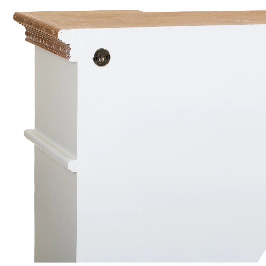 Cornice camino in legno bianco 125,5x29x101h