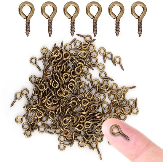 Oggetti decorativi mini - 200 pezzi - Legering - Spille per occhi - Decorazioni - Arte della resina - Disegno di vite semplice