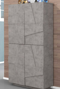 Scarpiera 4 Ante Battenti 81,2x39,2x167,6 cm Ping Cemento Bronx