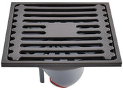 Zeef di scarico in acciaio inossidabile per scarico doccia per bagno o esterno con scarico quadrato di grande capacità e funzione anti-odore Ideaal 10*10cm