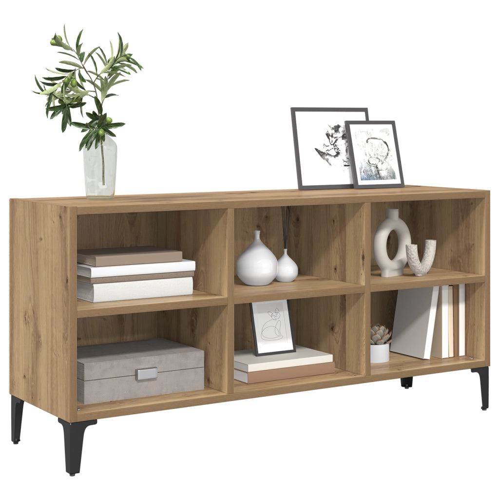 Supporto TV Rovere Artigianale Legno ingegnerizzato, Metallo Medio