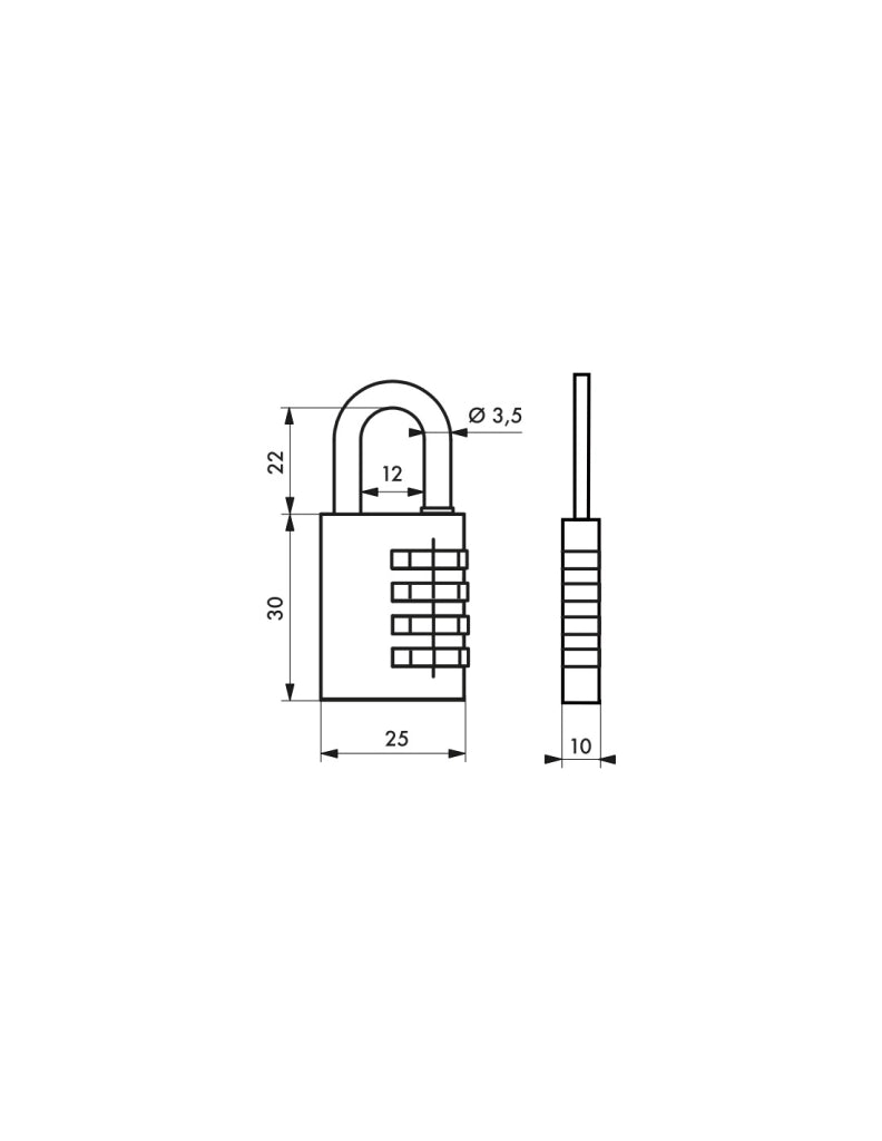 Lucchetto VENUS 25 mm a combinazione modificabile – THIRARD