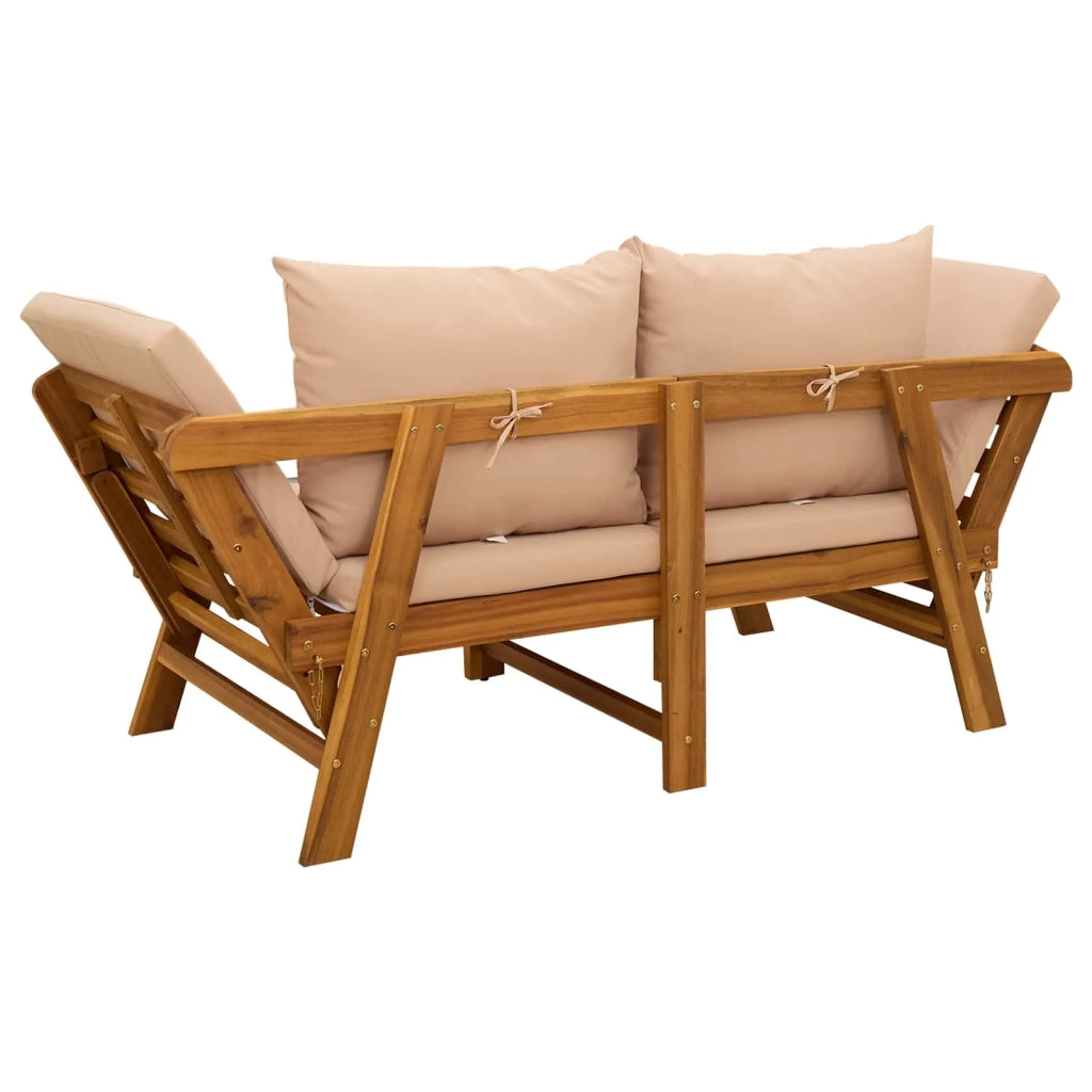 Panchina da giardino 3 in 1 con cuscini Naturale 42027061